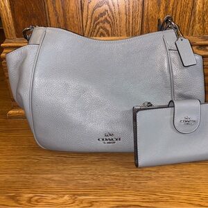 Coach Gray Leather Women's Bag Set